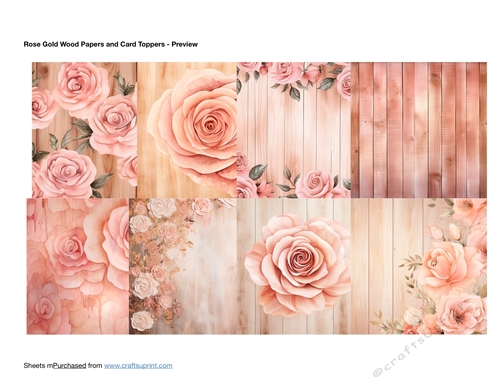 Rose Gold Wood Papers and Card Toppers