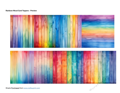 Rainbow Wood Card Toppers