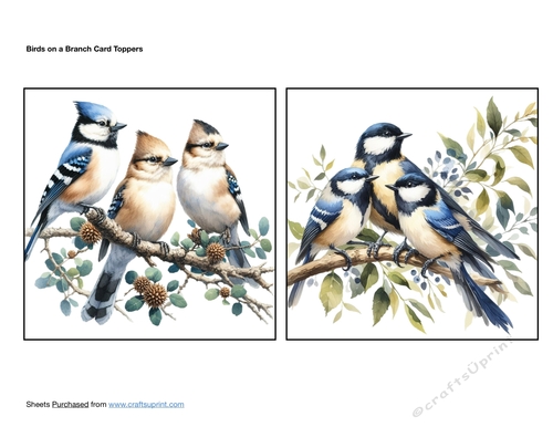 Birds on a Branch Card Toppers
