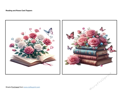 Reading and Roses Card Toppers
