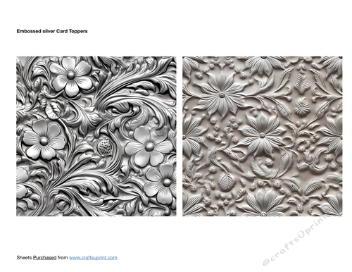 Embossed silver Card Toppers