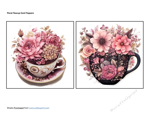 Floral Teacup Card Toppers