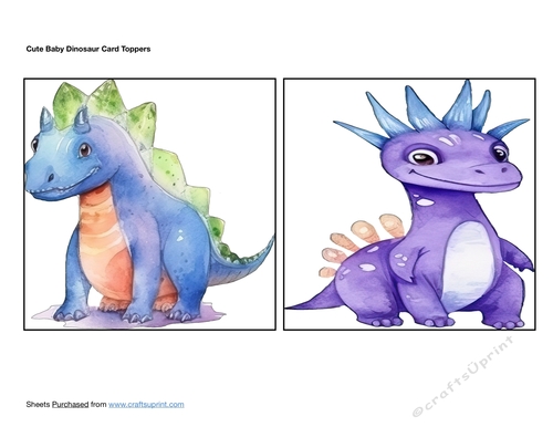 Cute Baby Dinosaur Card Toppers