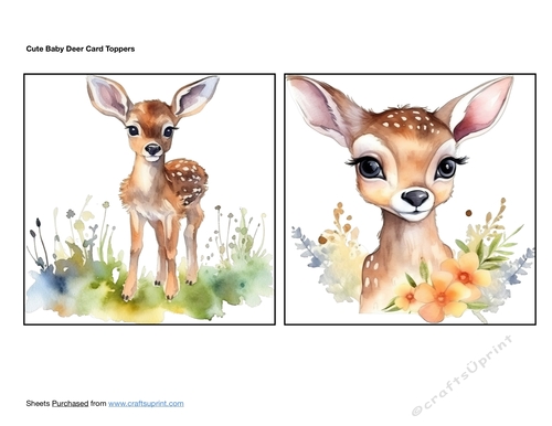 Cute Baby Deer Card Toppers