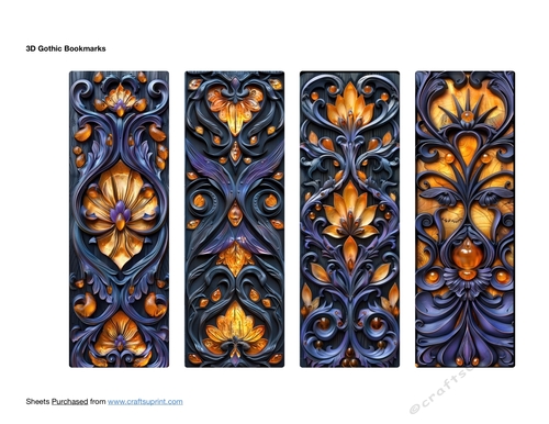 3D Gothic Bookmarks