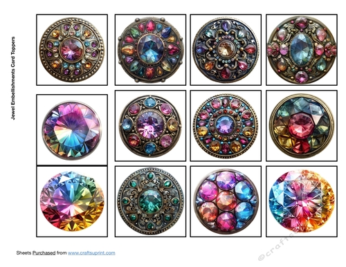 Jewel Embellishments Card Toppers