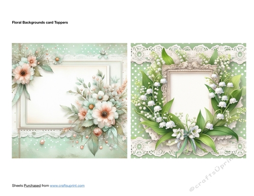 Floral Backgrounds card Toppers