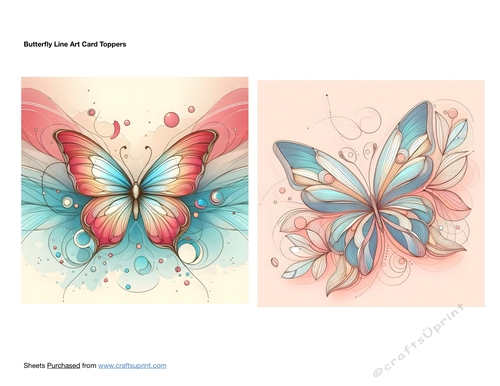 Butterfly Line Art Card Toppers