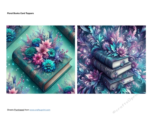 Floral Books Card Toppers