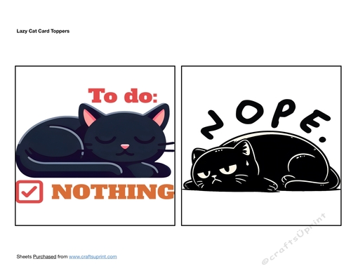 Lazy Cat Card Toppers