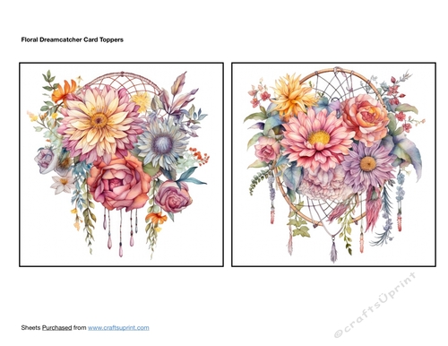 Floral Dreamcatcher Card Toppers