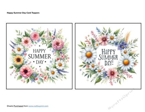 Happy Summer Day Card Toppers