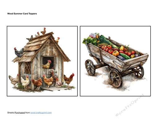 Wood Summer Card Toppers