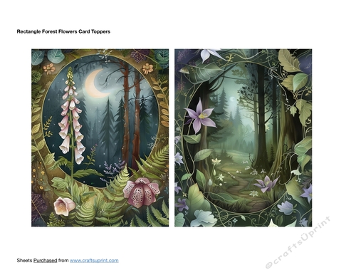 Rectangle Forest Flowers Card Toppers