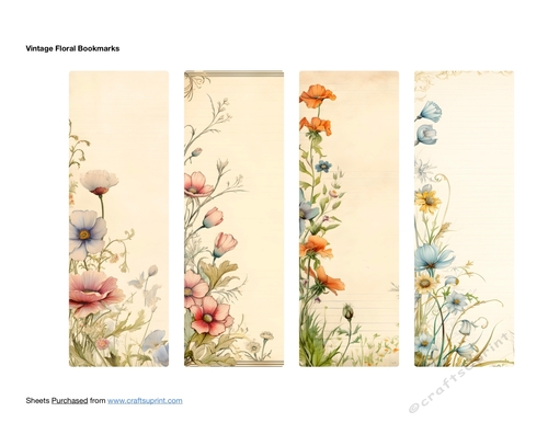 Vintage Floral Bookmarks