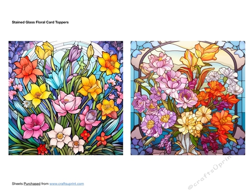 Stained Glass Floral Card Toppers