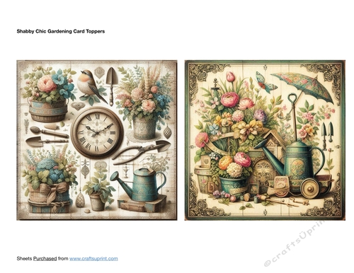 Shabby Chic Gardening Card Toppers