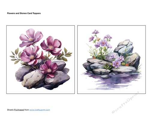 Flowers and Stones Card Toppers