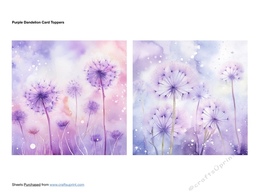 Purple Dandelion Card Toppers