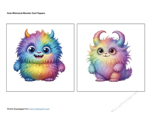 Cute Whimsical Monster Card Toppers