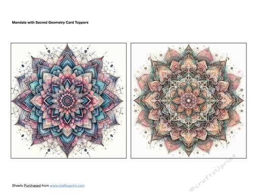 Mandala with Sacred Geometry Card Toppers