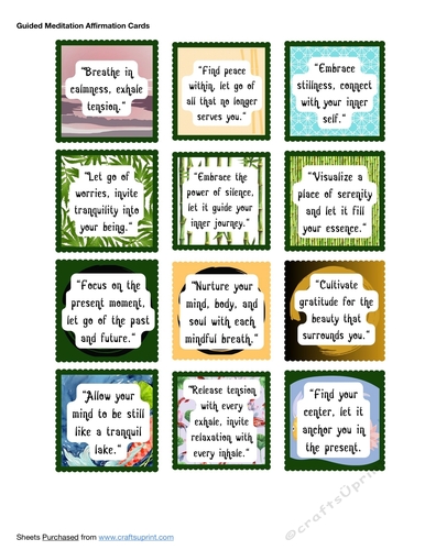 Guided Meditation Affirmation Cards