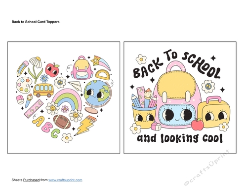 Back to School Card Toppers