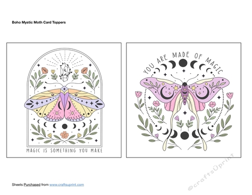 Boho Mystic Moth Card Toppers