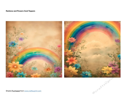 Rainbow and Flowers Card Toppers