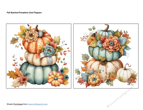 Fall Stacked Pumpkins Card Toppers