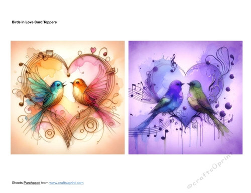 Birds in Love Card Toppers