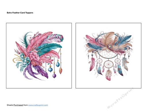 Boho Feather Card Toppers