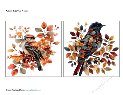 Autumn Birds Card Toppers