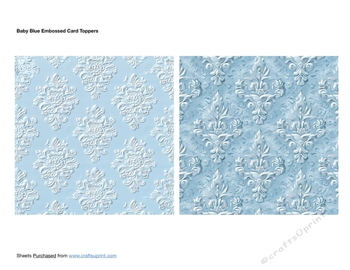 Baby Blue Embossed Card Toppers