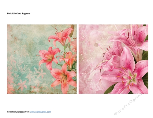 Pink Lily Card Toppers