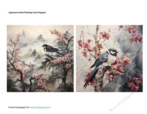 Japanese Artist Painting Card Toppers