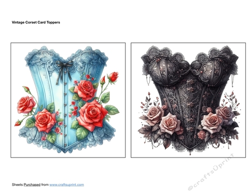 Vintage Corset Card Toppers