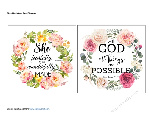 Floral Scripture Card Topper