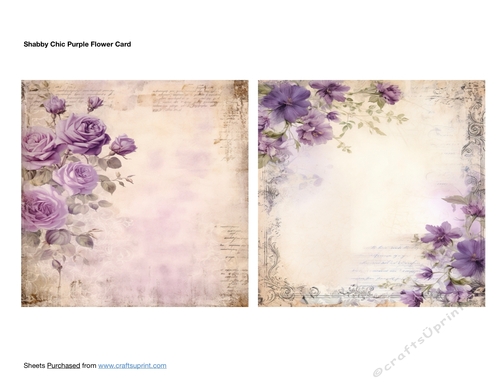 Shabby Chic Purple Flower Card Toppers