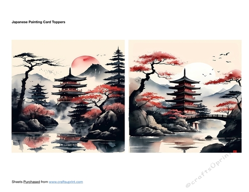 Japanese Painting Card Toppers