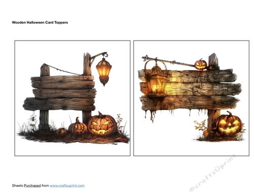 Wooden Halloween Card Toppers