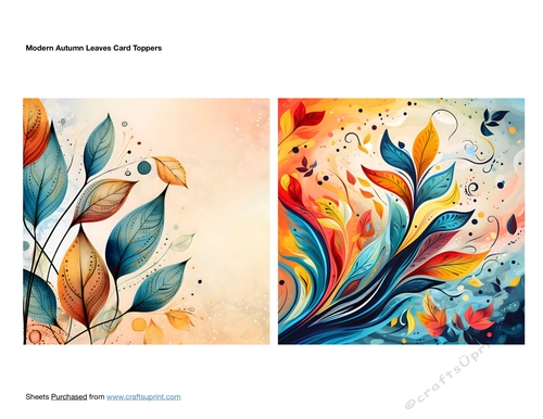 Modern Autumn Leaves Card Toppers