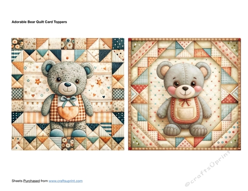 Adorable Bear Quilt Card Toppers