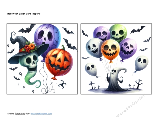 Halloween Ballon Card Toppers