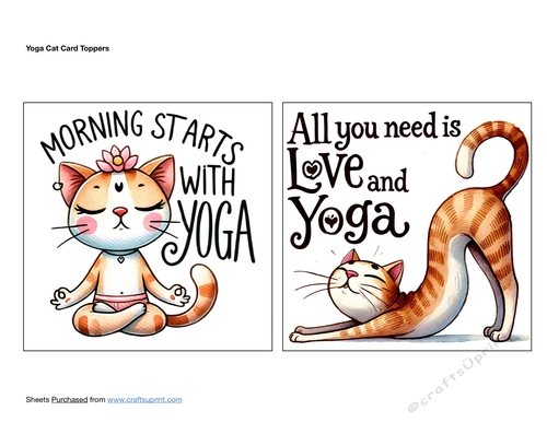Yoga Cat Card Toppers