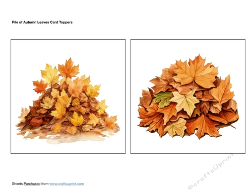 Pile of Autumn Leaves Card Toppers