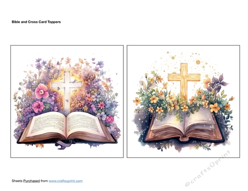 Bible and Cross Card Toppers