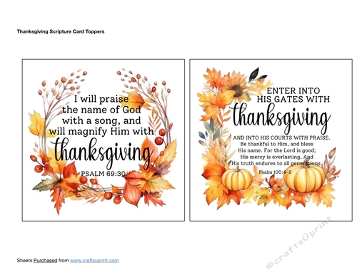 Thanksgiving Scripture Card Toppers