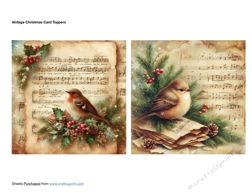 Vintage Christmas Card Toppers