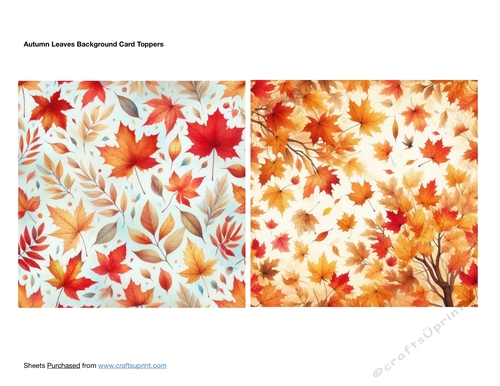 Autumn Leaves Background Card Toppers